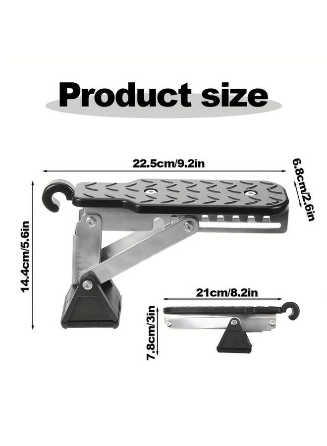 Black Universal Car Door Step 7 Angle Adjustable Extra Long Roof Rack Access Step - Image 2